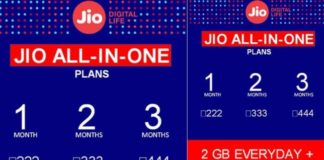 Reliance Jio’s new ‘All-in-One’ plans at Rs 222, Rs 333 and Rs 444 with free outgoing calls to non-Jio numbers