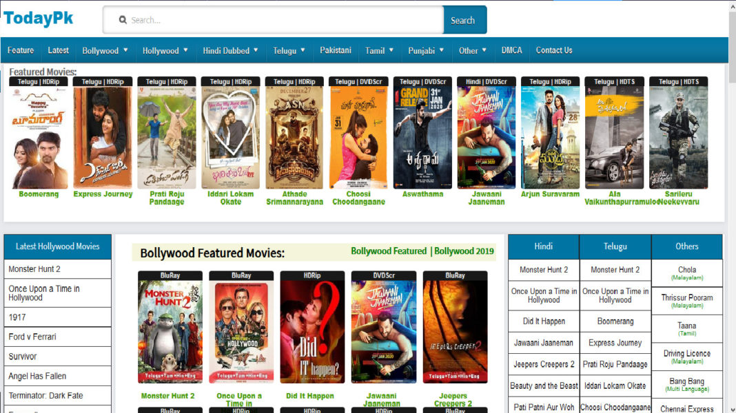 Todaypk Movies 2020: Download Bollywood, Telugu, Tamil, Hollywood Movies HD Free Online