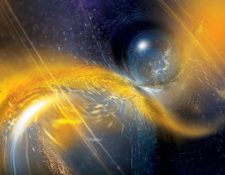 Violent Neutron Star Collision Sends Gravitational Waves Shuddering Through the Fabric of Space and Time