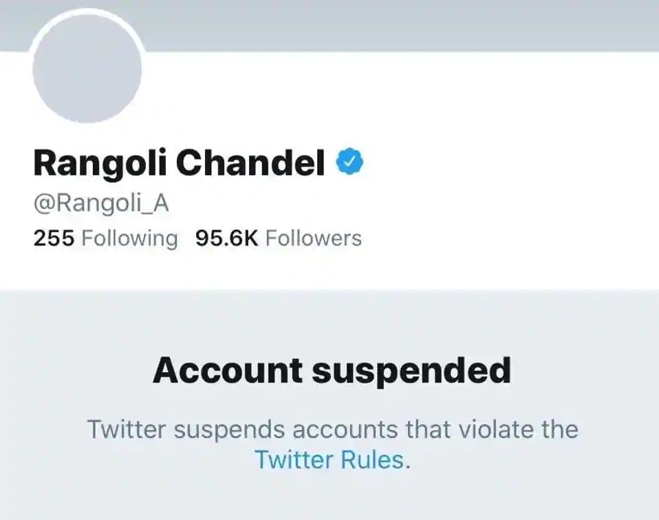 Kangana Ranaut’s sister Rangoli Chandel’s Twitter account suspended