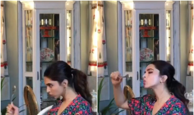 Deepika Padukone can’t stop checking herself out after eating Ranveer Singh’s birthday cake all week. Watch video