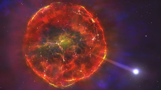 Nuclear blast sends star hurtling across galaxy