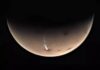 Mysterious tail-like cloud forms over volcano on Mars