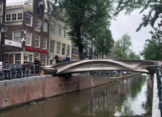 World's first 3D-printed steel bridge opens to pedestrians in Amsterdam