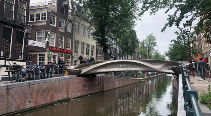 World's first 3D-printed steel bridge opens to pedestrians in Amsterdam